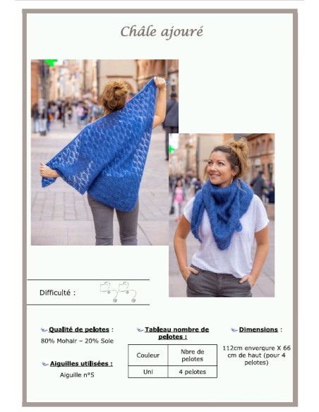 Modèle tricot Châle ajouré