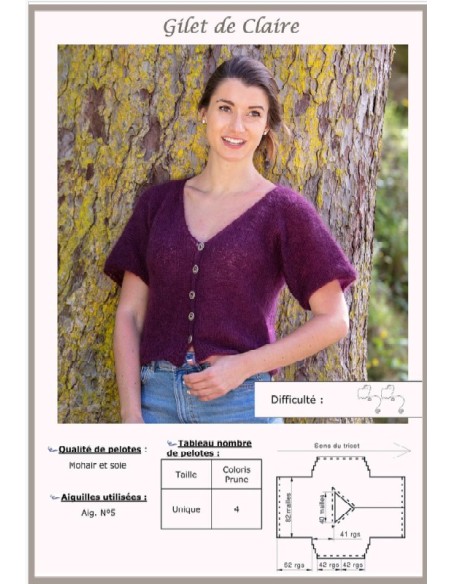 Modèle tricot Gilet de Claire