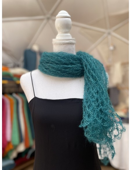 Carré dentelle sapin en 60% mohair et 40% soie