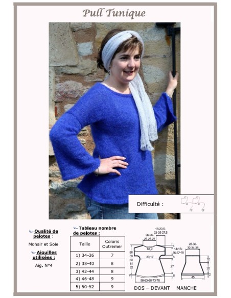 Modèle tricot Pull tunique