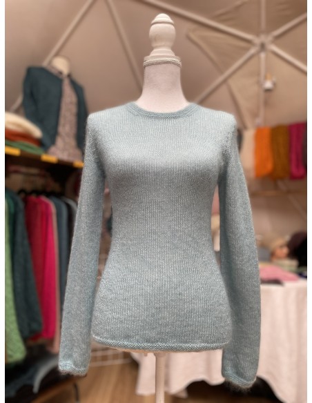 Pull FEMME bleu léger en mohair et soie (-25%)