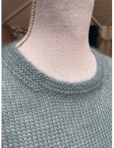 Pull FEMME bleu léger en mohair et soie (-25%) 2