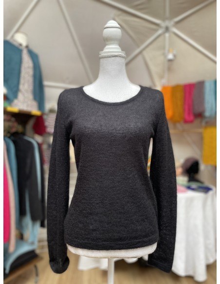 Pull FEMME noir léger en mohair et soie (-25%)