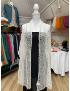 Etole dentelle écru en 60% mohair et 40% soie 2
