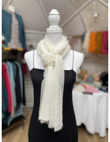 Etole dentelle écru en 60% mohair et 40% soie