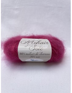 Pelote Rose hortensia - 80% mohair 20% soie 2