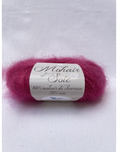 Pelote Rose hortensia - 80% mohair 20% soie