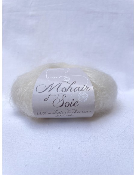 Pelote Ecrue - 80% mohair 20% soie