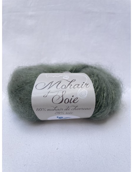 Pelote Vert Kaki - 80% mohair 20% soie