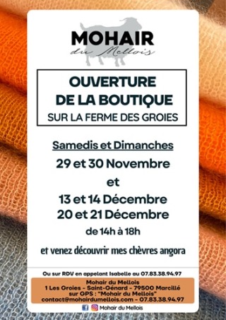 29-30 novembre et 13-14 / 20-21 décembre - Ouverture de la boutique sur la ferme
