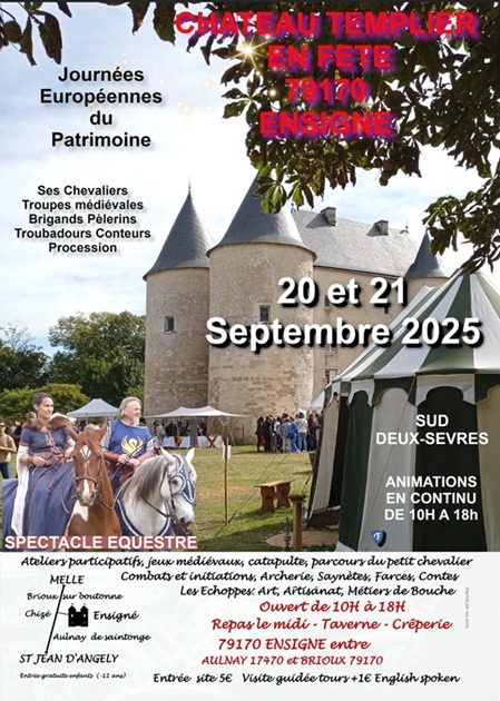 20-21 septembre - Fête médiévale - le Château Templier en fête